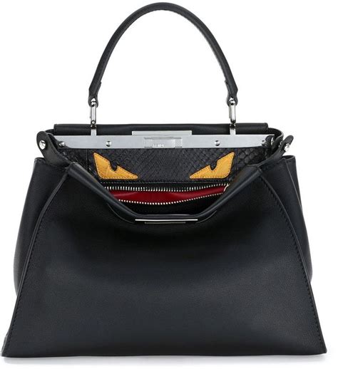 fendi black and yellow leather pouch|Fendi leather handbags.